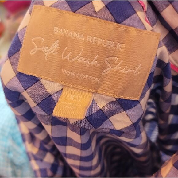 Banana Republic Gingham Button-Up Shirt XS - Picture 5 of 7
